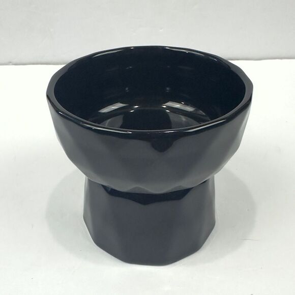 Ceramic raised pet food bowl black dog or cat - Picture 7 of 7